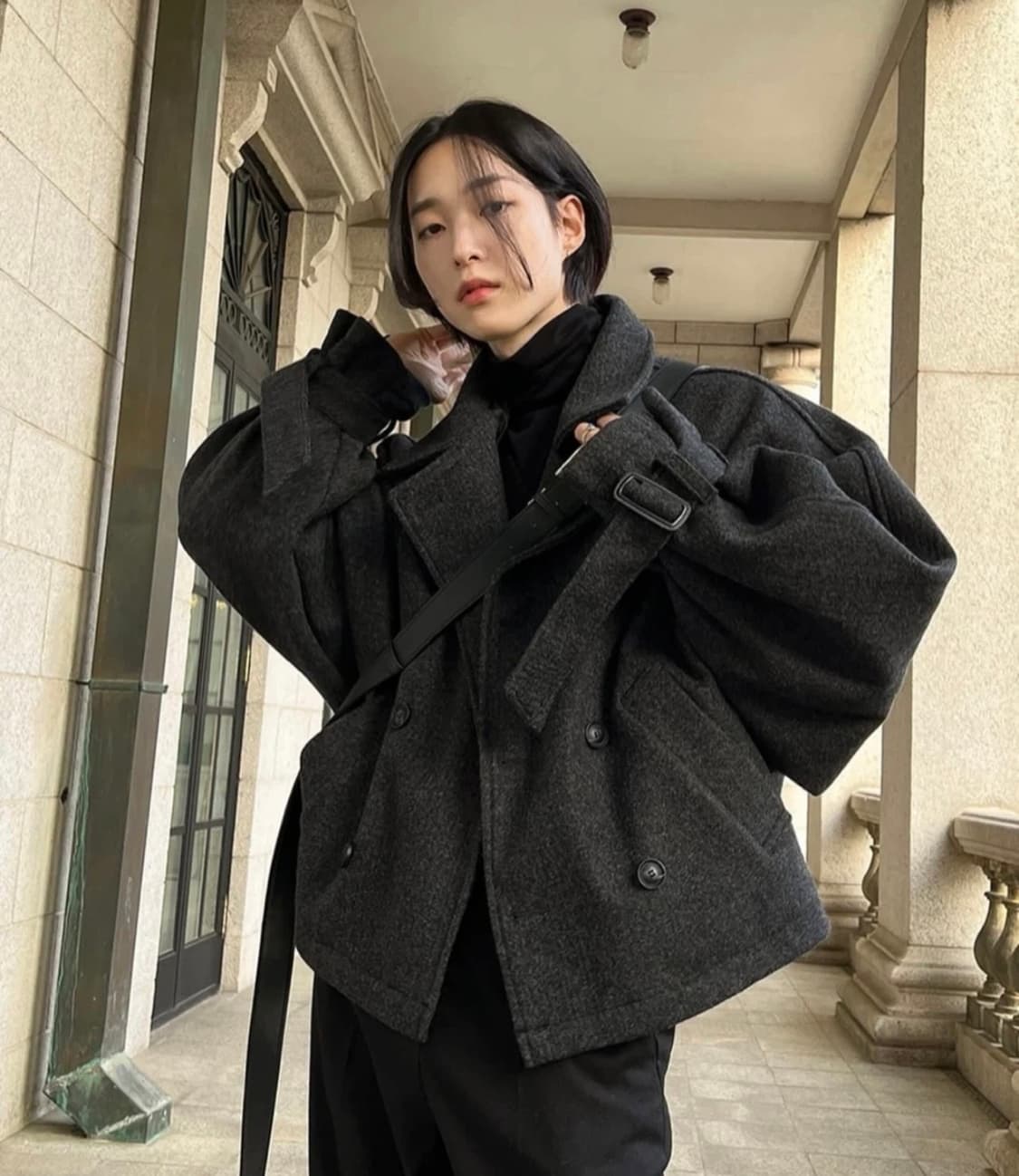 2plan 벌룬크롭 코트(착용샷 있어요๑·̑◡･̑๑) 상품이미지4