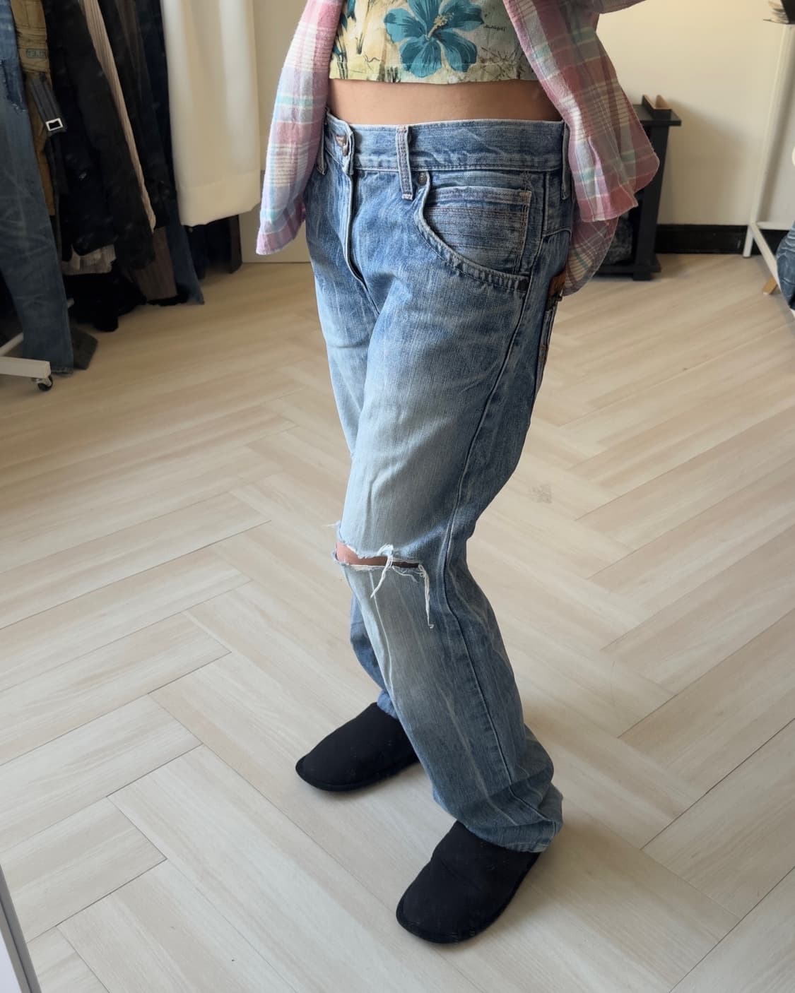 [EDWIN] EXS413 XV distressed denim pants 상품이미지1