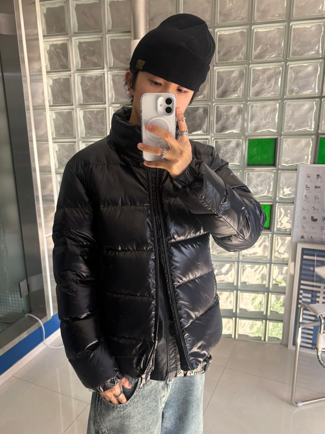 SHINY STAND UP COLLAR DOWN JACKET 상품이미지7