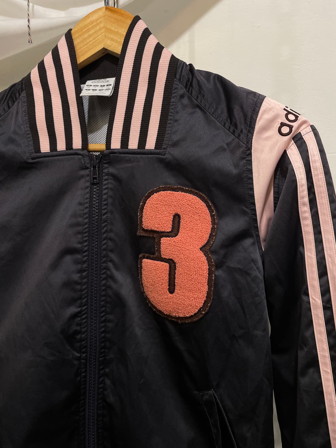 adidas 아디다스 핑크 스트라이프 블랙 자켓 스포티 갸루 상품이미지3