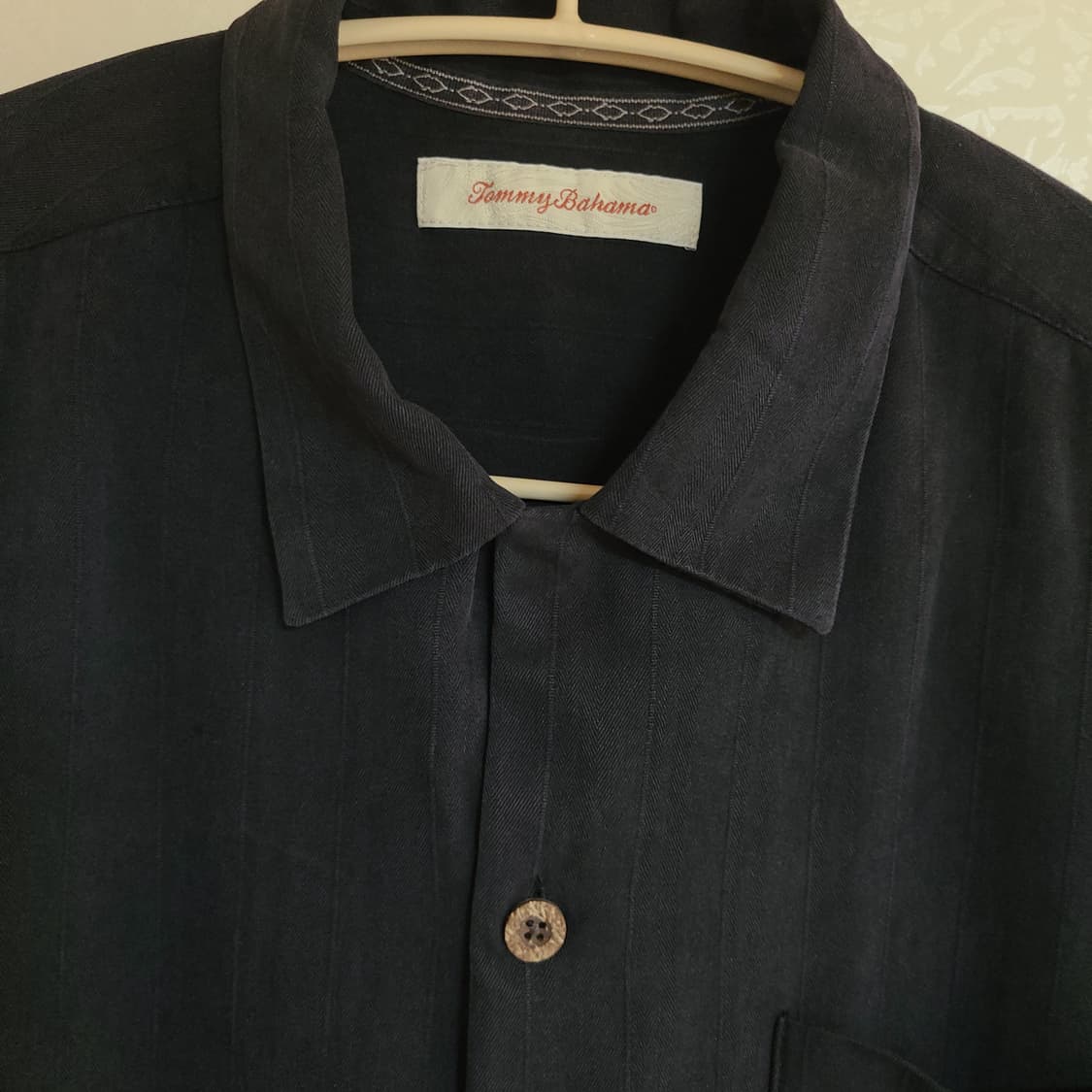 90s 93년 토미 바하마 빈티지 실크 오버핏 블랙 반팔 셔츠 상품이미지5