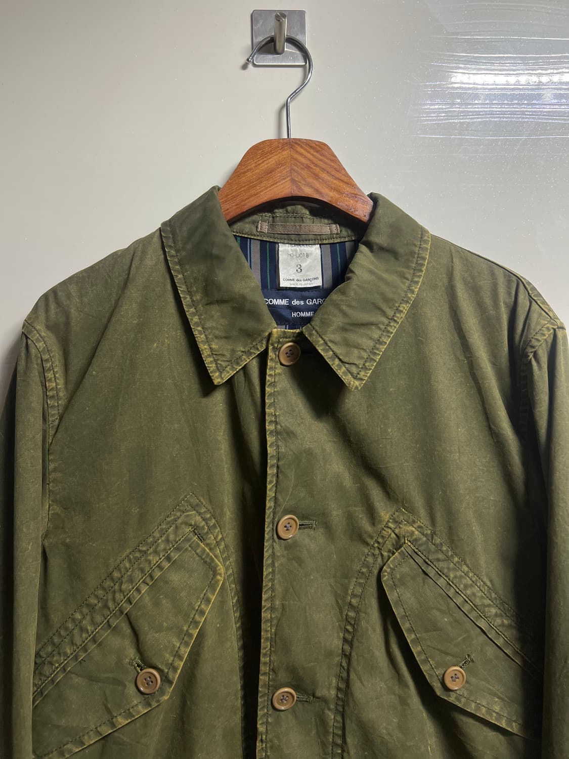 05ss 꼼데가르송 옴므 그린 헌팅자켓 상품이미지2