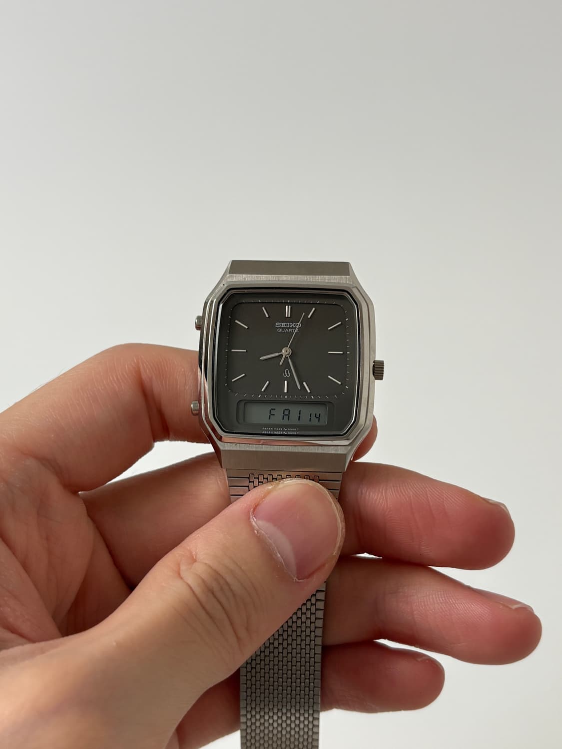 1980s Black Dial Square Ana Digi Quartz 상품이미지3