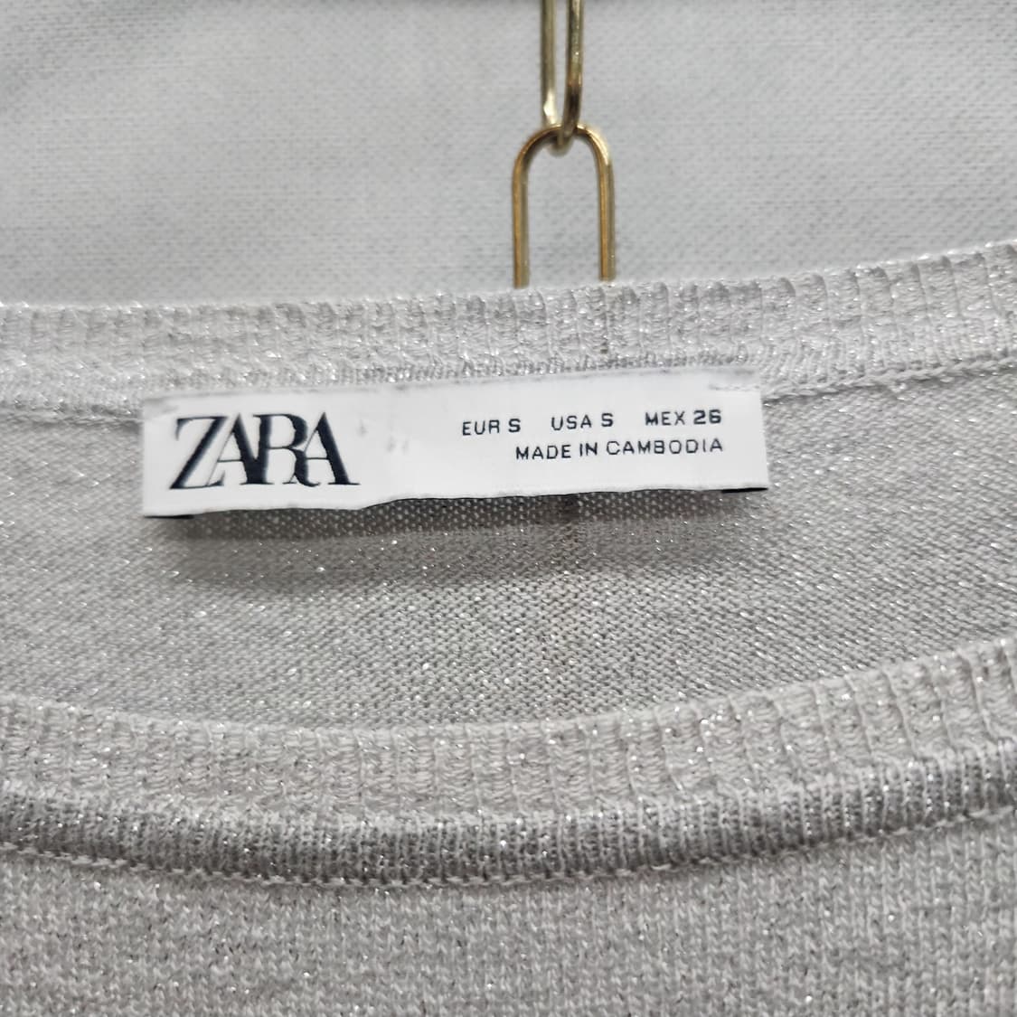 자라 ZARA 메탈릭 얇은 크롭 니트 S(L) 상품이미지5