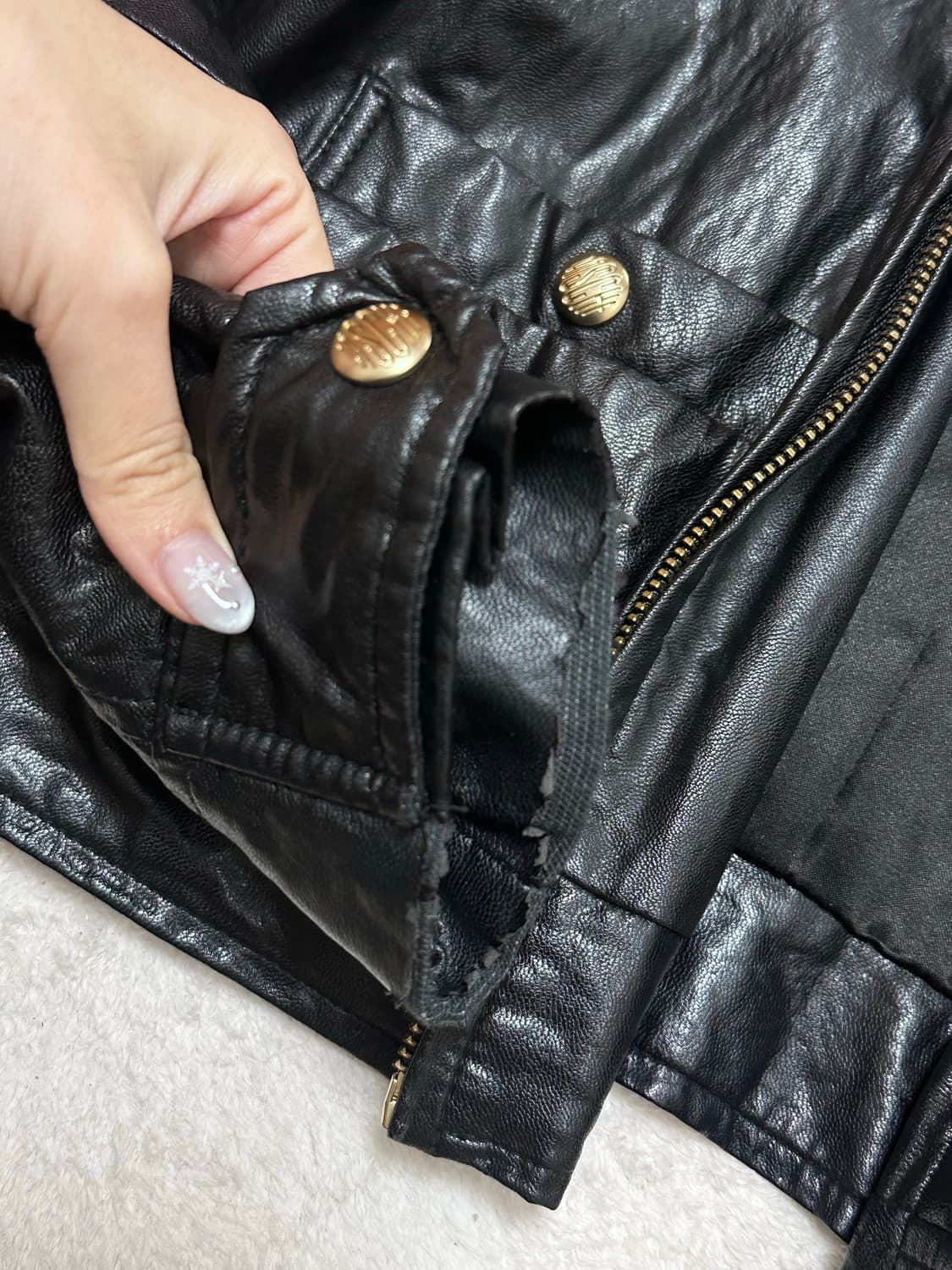 미스치프 레더자켓 블랙 상품이미지5