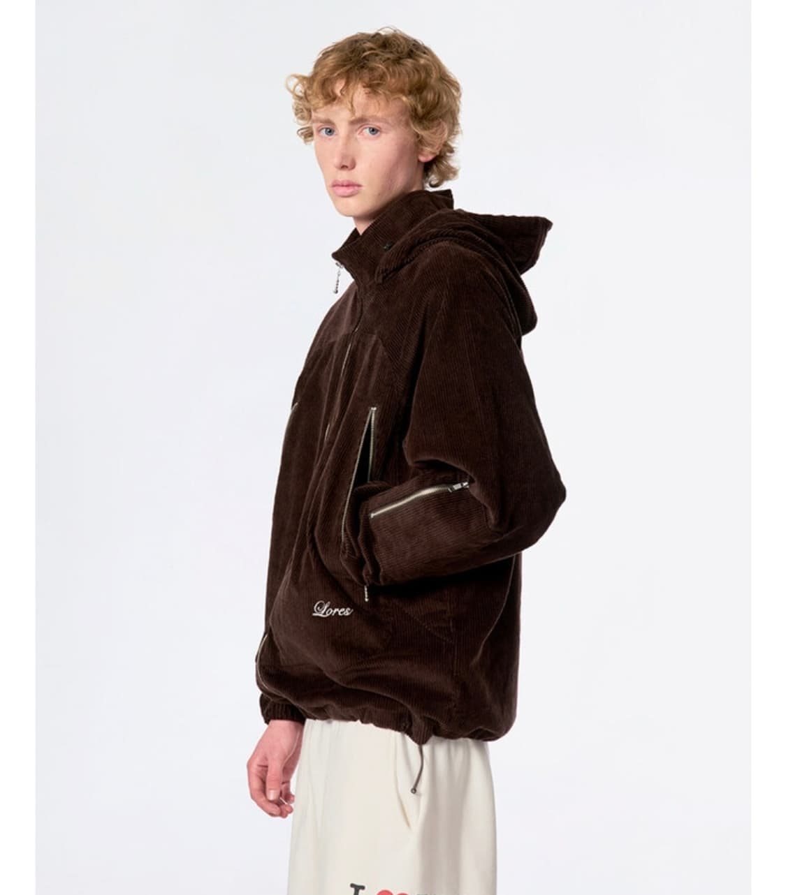 LORES 코듀로이 후드 자켓 브라운 상품이미지4
