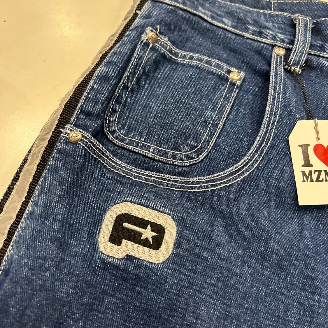 [36x32] 힙합퍼 Plugg 청바지 라인 트랙 팬츠 상품이미지4