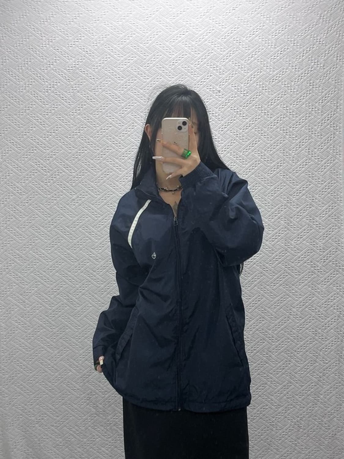 리복 올드스쿨 레트로 빈티지 래글런 배색 바람막이 자켓 L C08143 상품이미지2