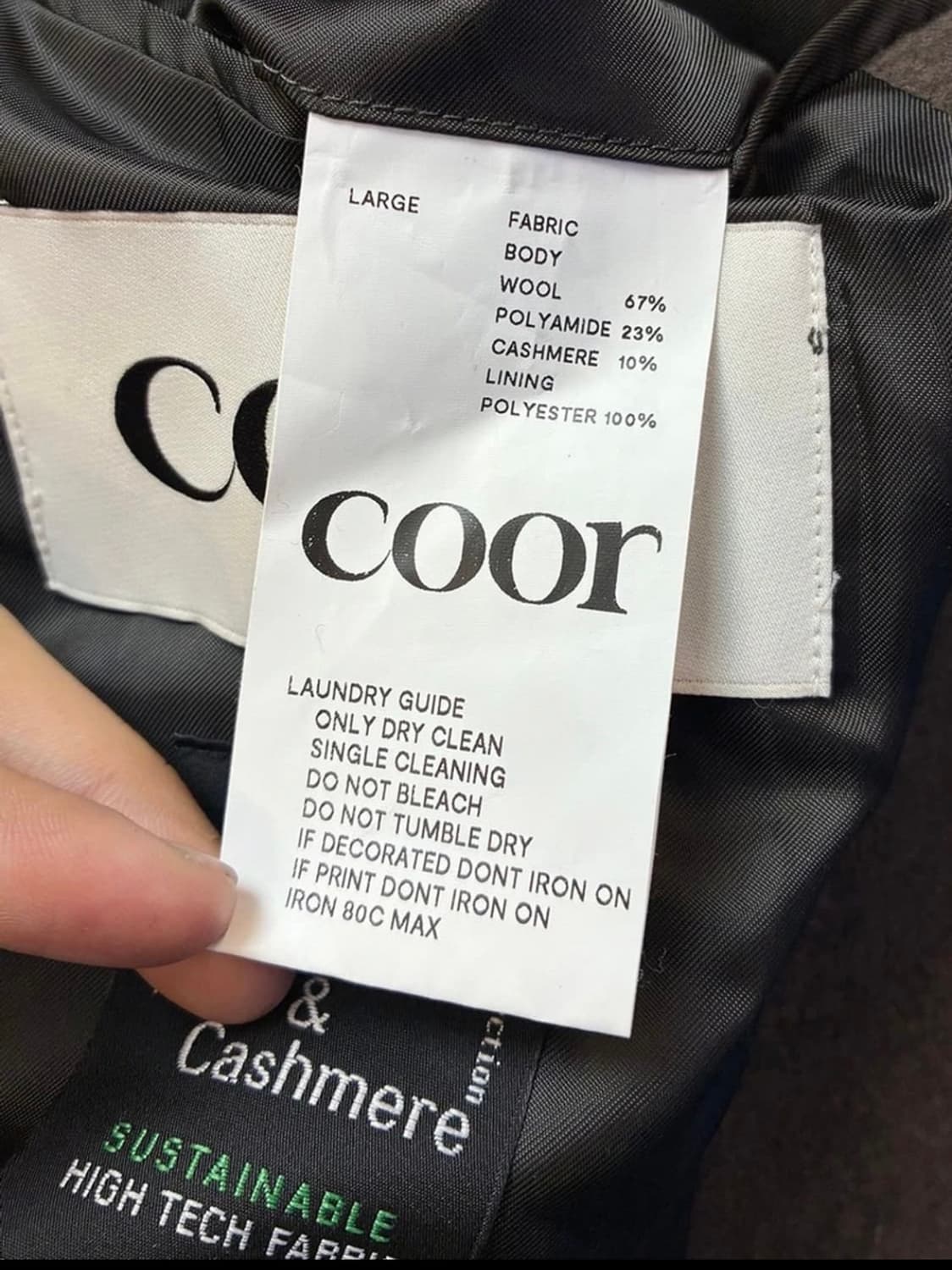 (급처) 쿠어 COOR MTR 오버핏 캐시미어 블렌드 더블 롱 코트 L 상품이미지6