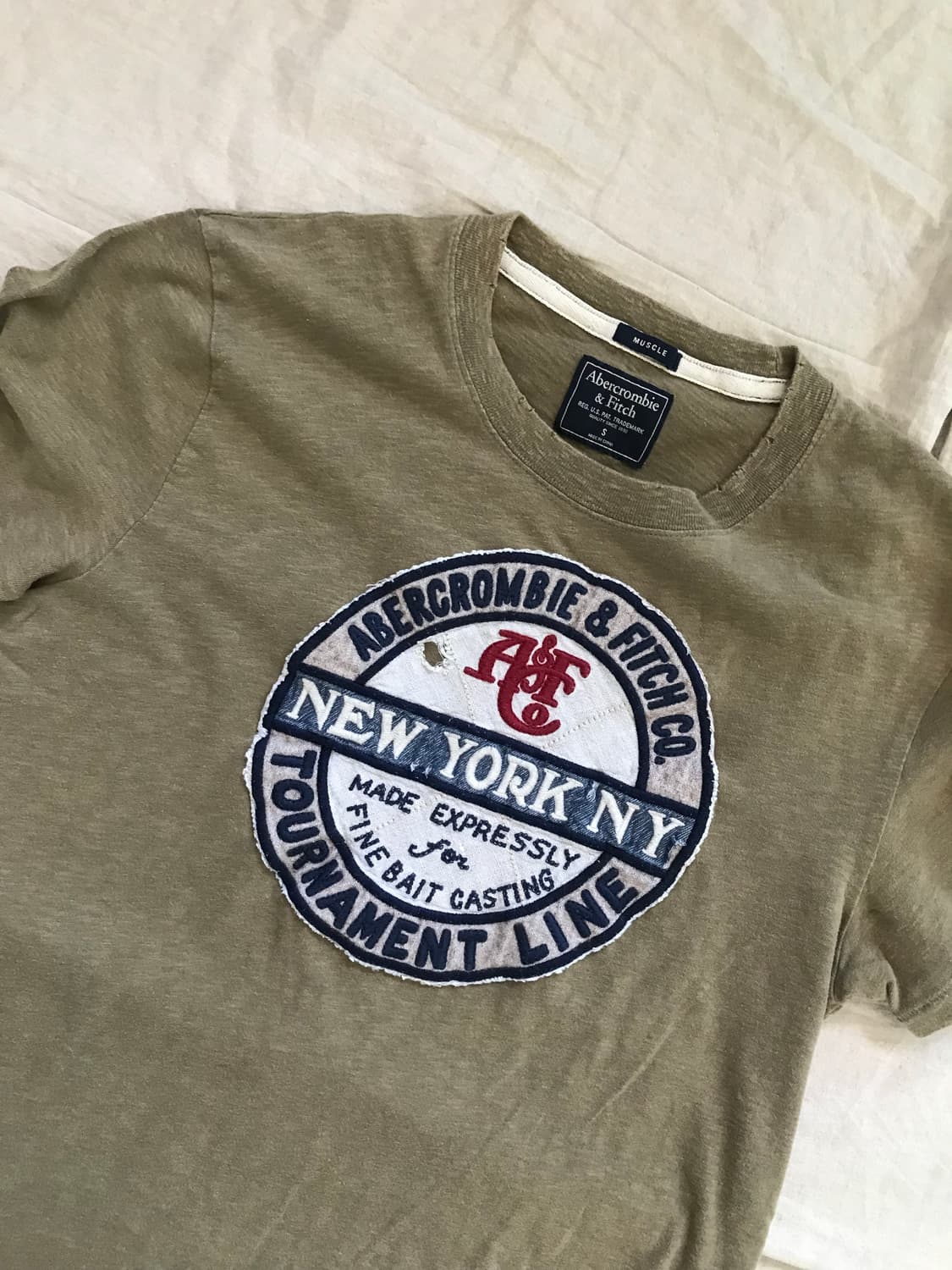 아베크롬비 중앙 자수로고 카키 반팥티  상품이미지7