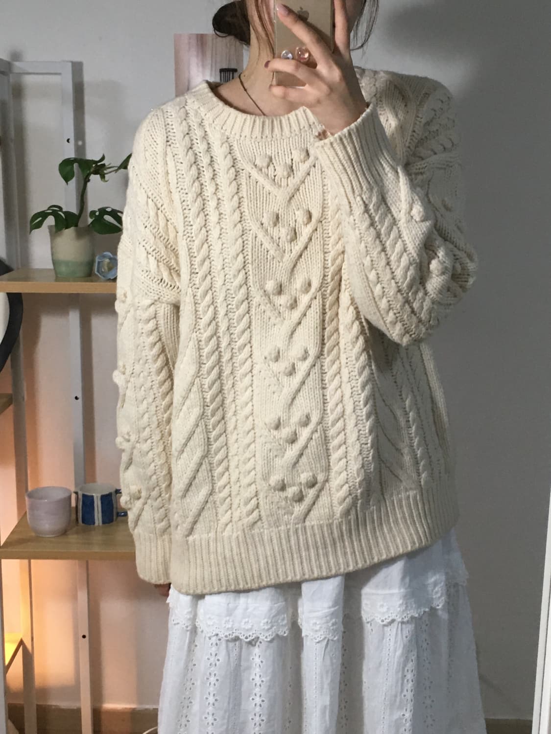 아이보리 케이블 니트 상품이미지2