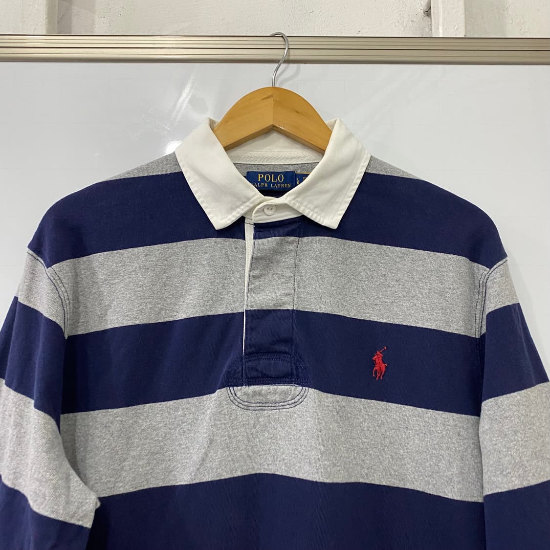 폴로 스트라이프 긴팔 카라티(L) 상품이미지3