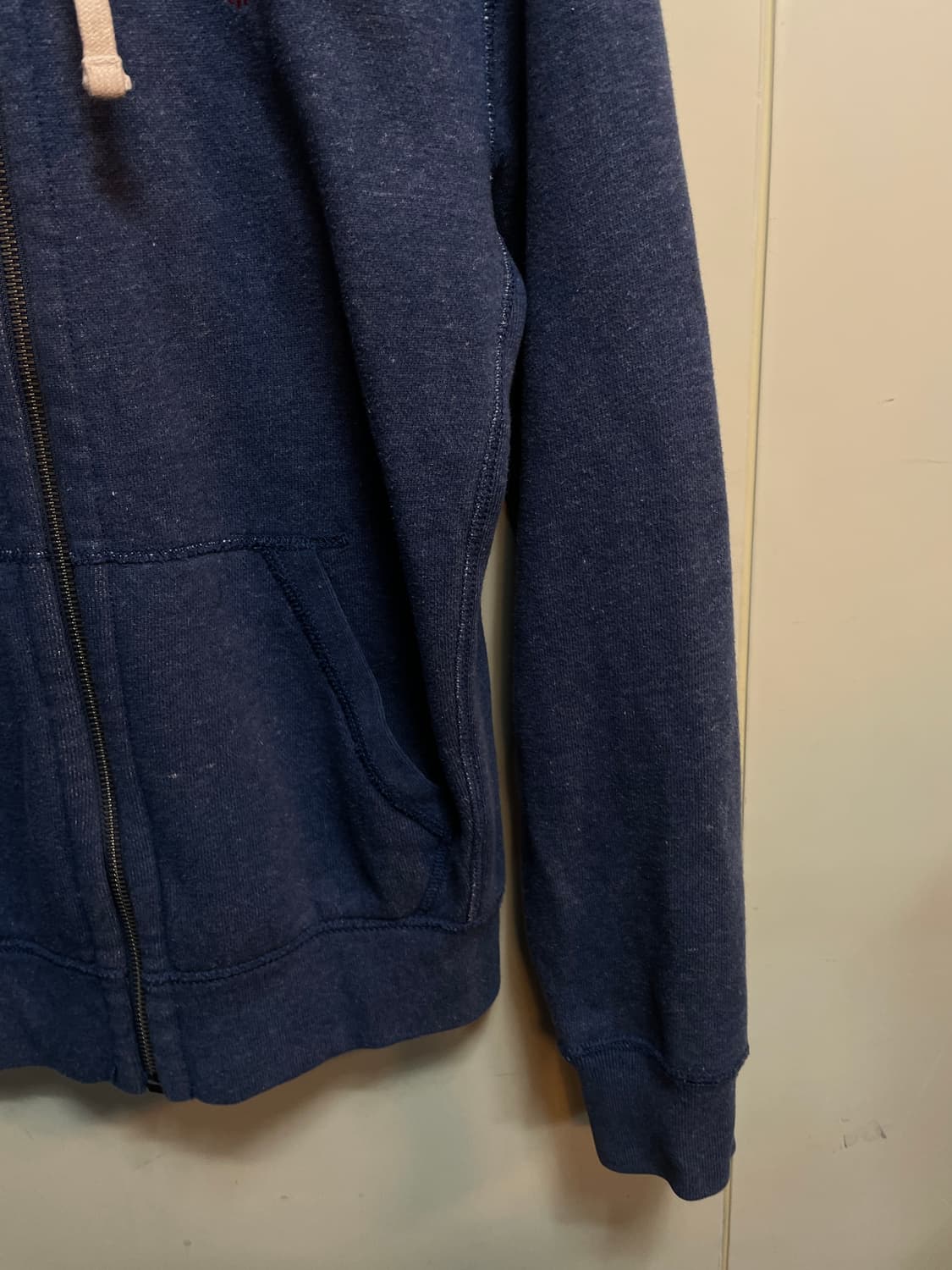 폴로 데님컬러 기모 후드집업 상품이미지4