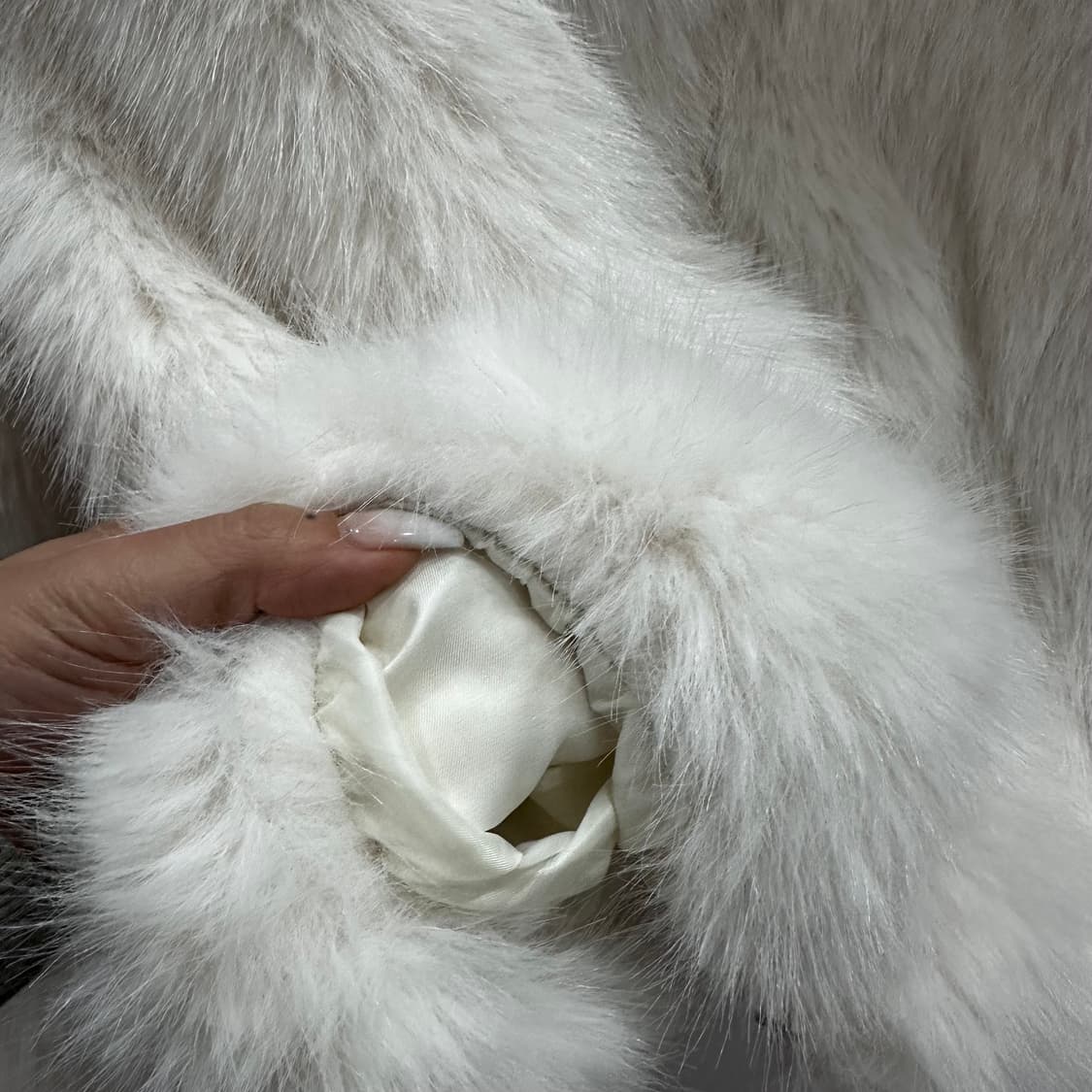 화이트 집업 페이크 크롭 퍼자켓M-L 상품이미지6