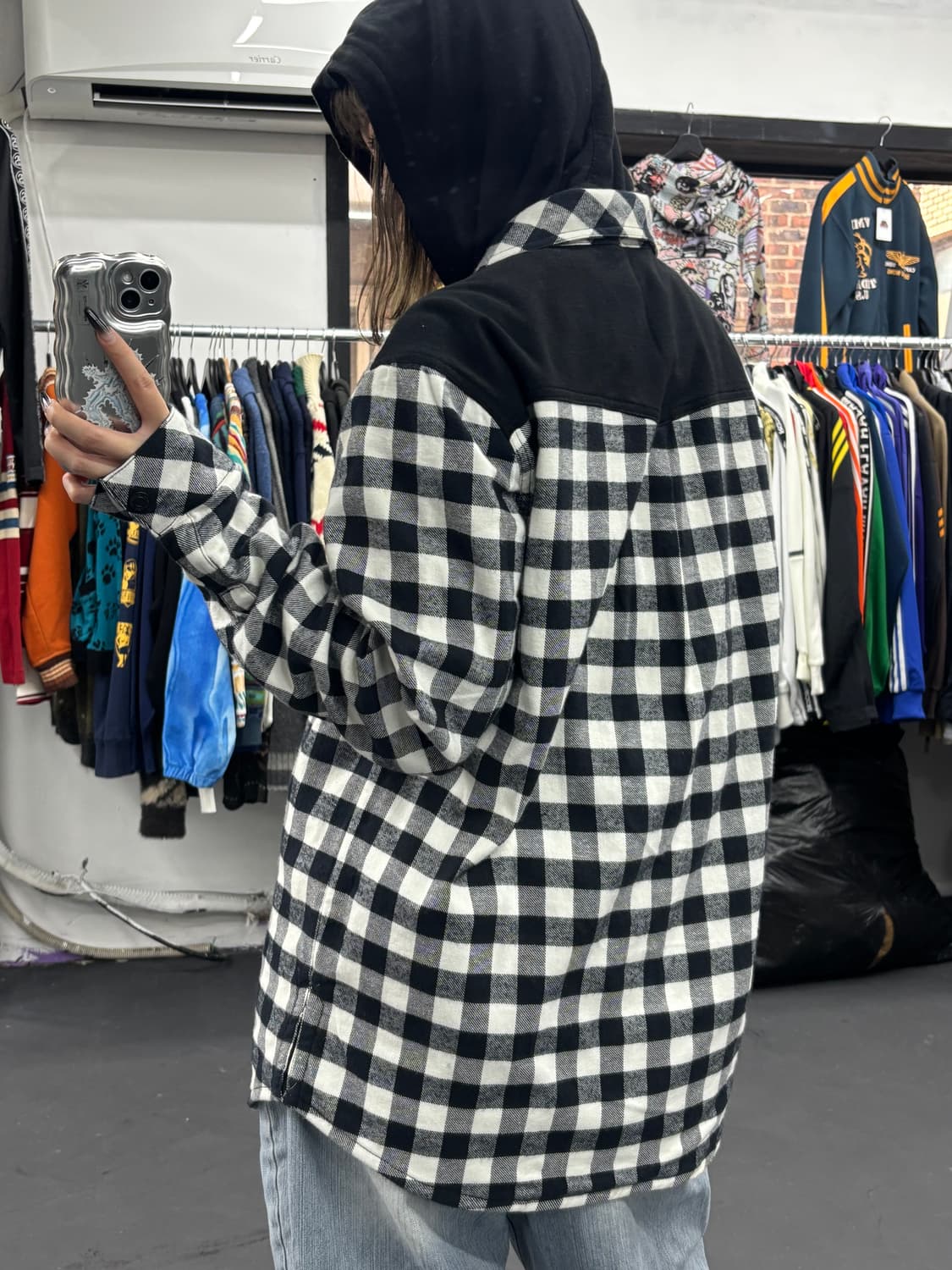 FUBU 푸부 체크 셔츠후드 자켓 상품이미지4