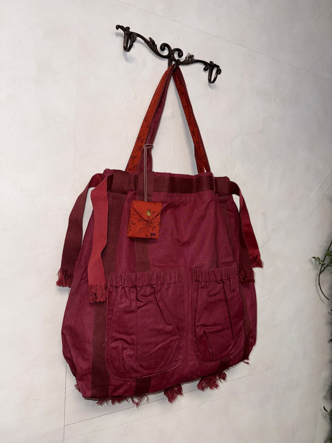 Kipling burgundy multi pocket tote bag 상품이미지2