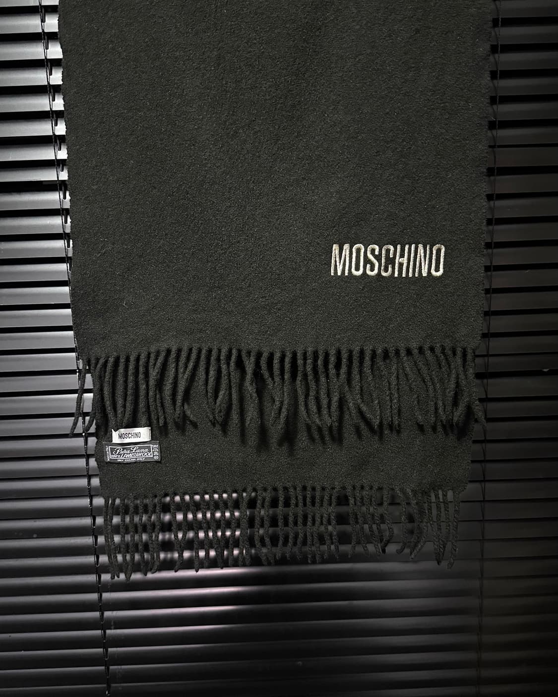 모스키노 램스울 울 양 모 이태리 이탈리아 블랙 머플러 목도리 스카프 상품이미지4