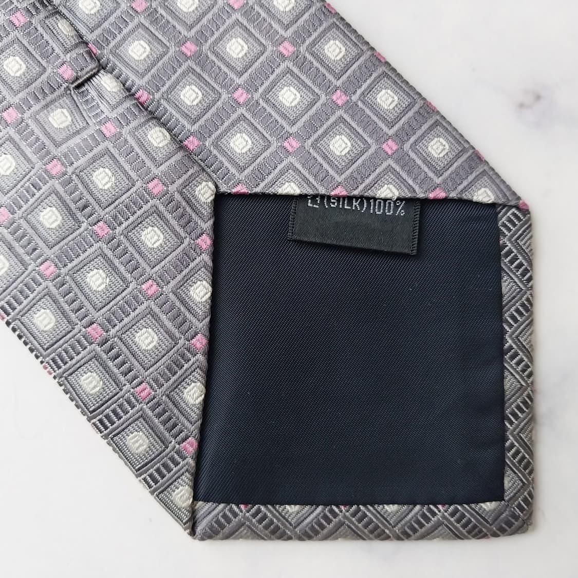 아쿠아스큐텀 실크 자카드 패턴 넥타이 9.5cm A+등급 K2096 상품이미지3