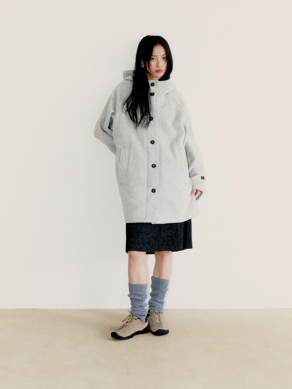 RICH WOOL HALF COAT, GRAY 상품이미지2