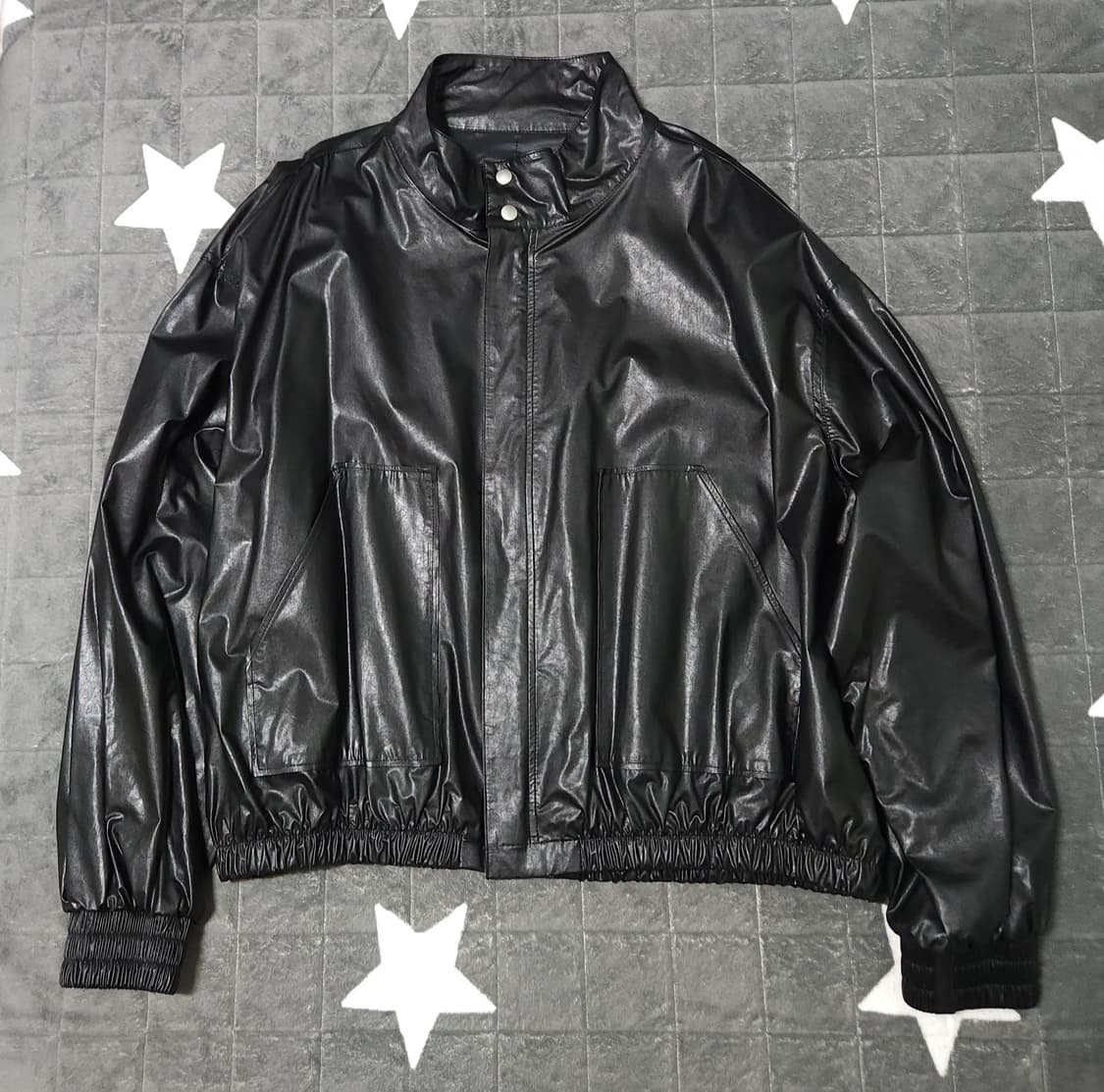 도프제이슨 비건 레더 플리츠 필드 자켓 XL 상품이미지1