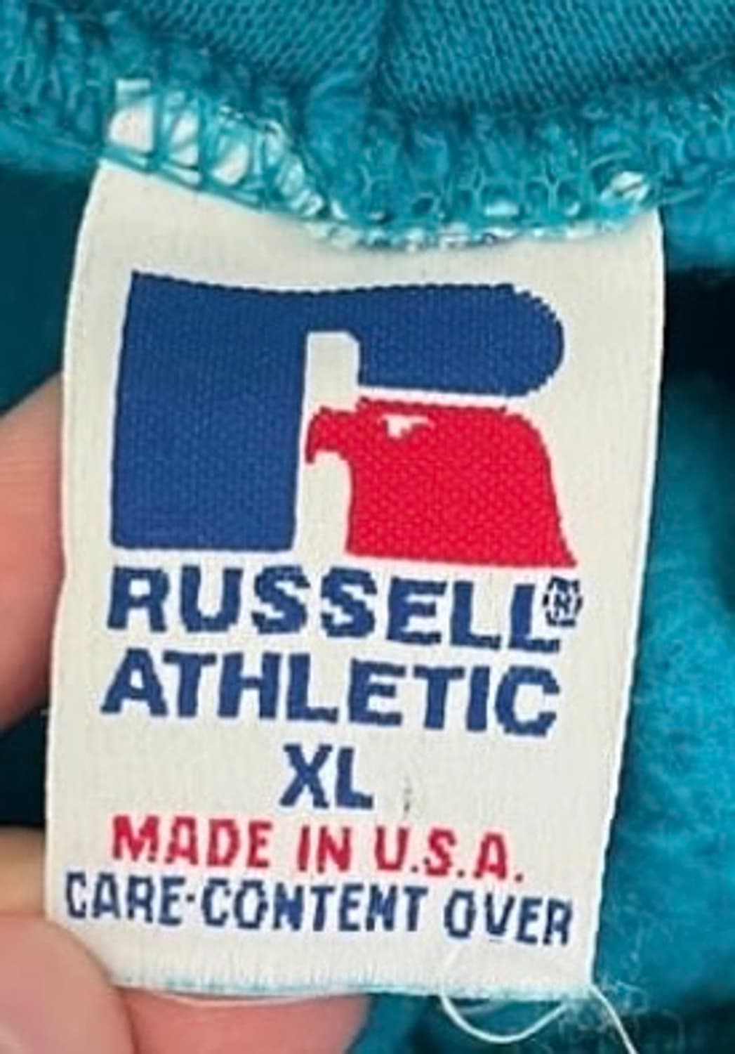 vtg 90s 러셀 후드 스카이블루 팝니다 상품이미지5