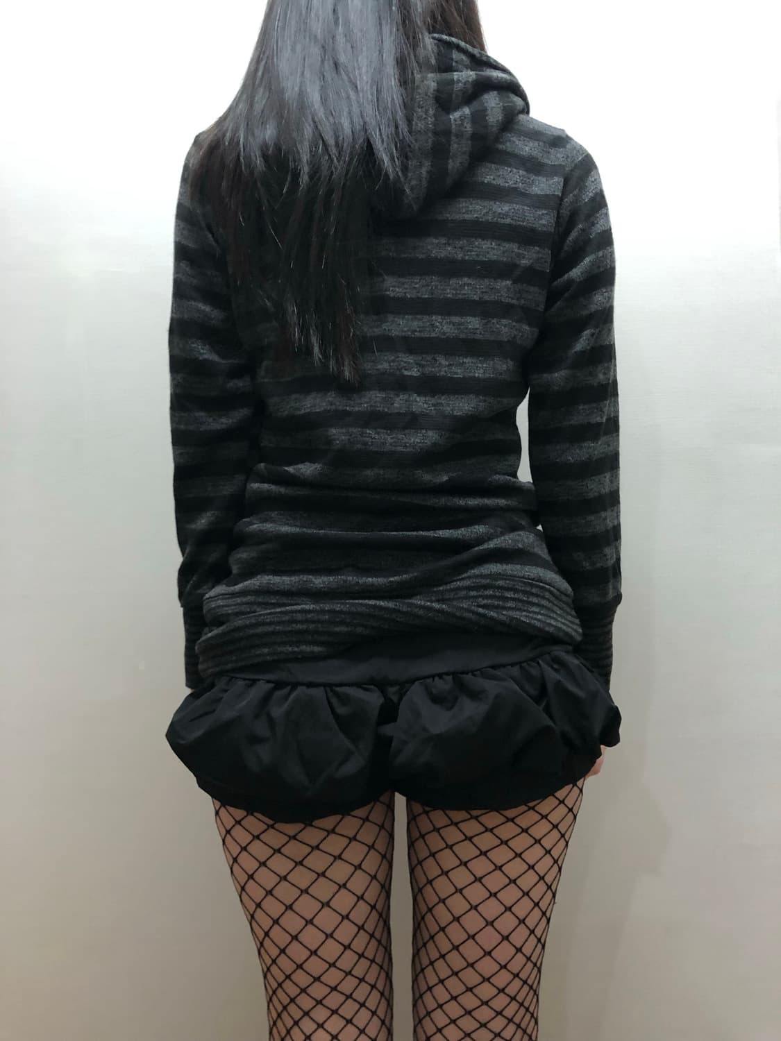 빈티지 블랙 펑크 스트라이프 후디 상품이미지8