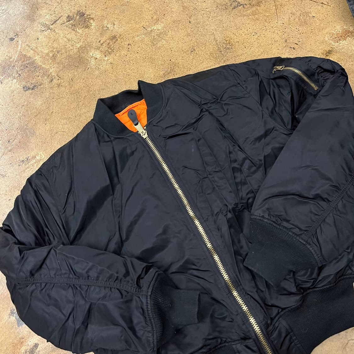 [정품/L] 알파 인더스트리 양면 블랙 오렌지 MA-1 항공 점퍼 b19 상품이미지1