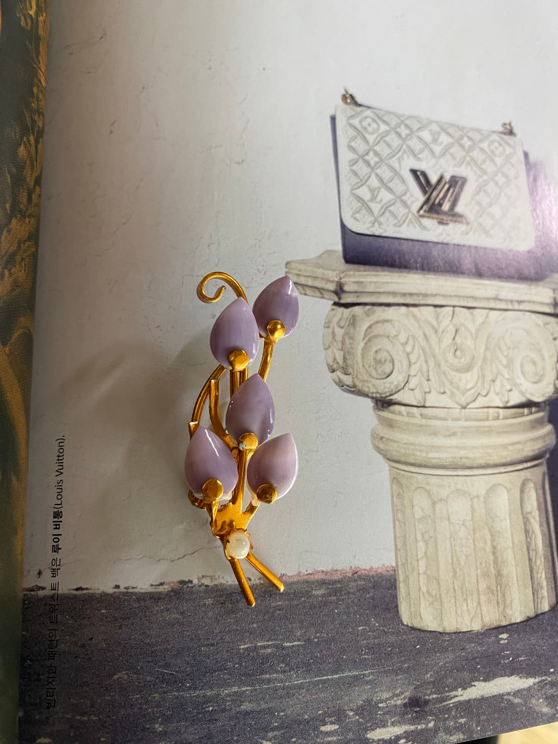 라일락 골드 브로치 빈티지 상품이미지3