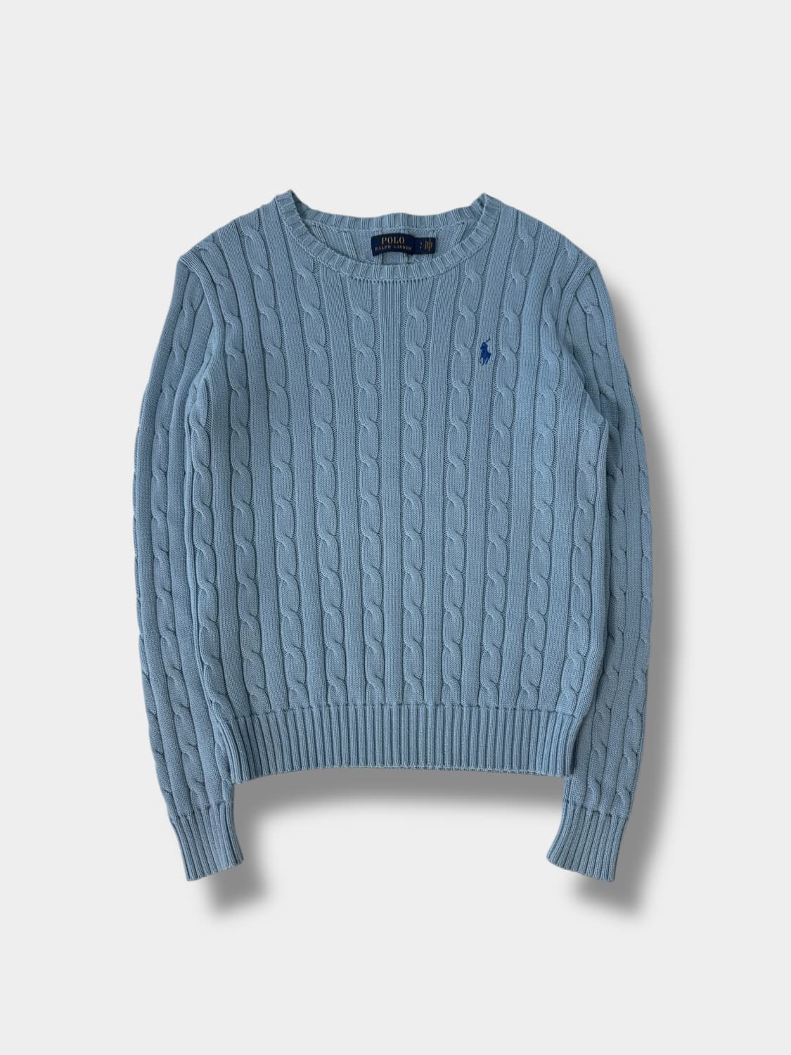 폴로 랄프로렌 루즈핏 신형 스카이블루 코튼 꽈배기 니트 상품이미지1