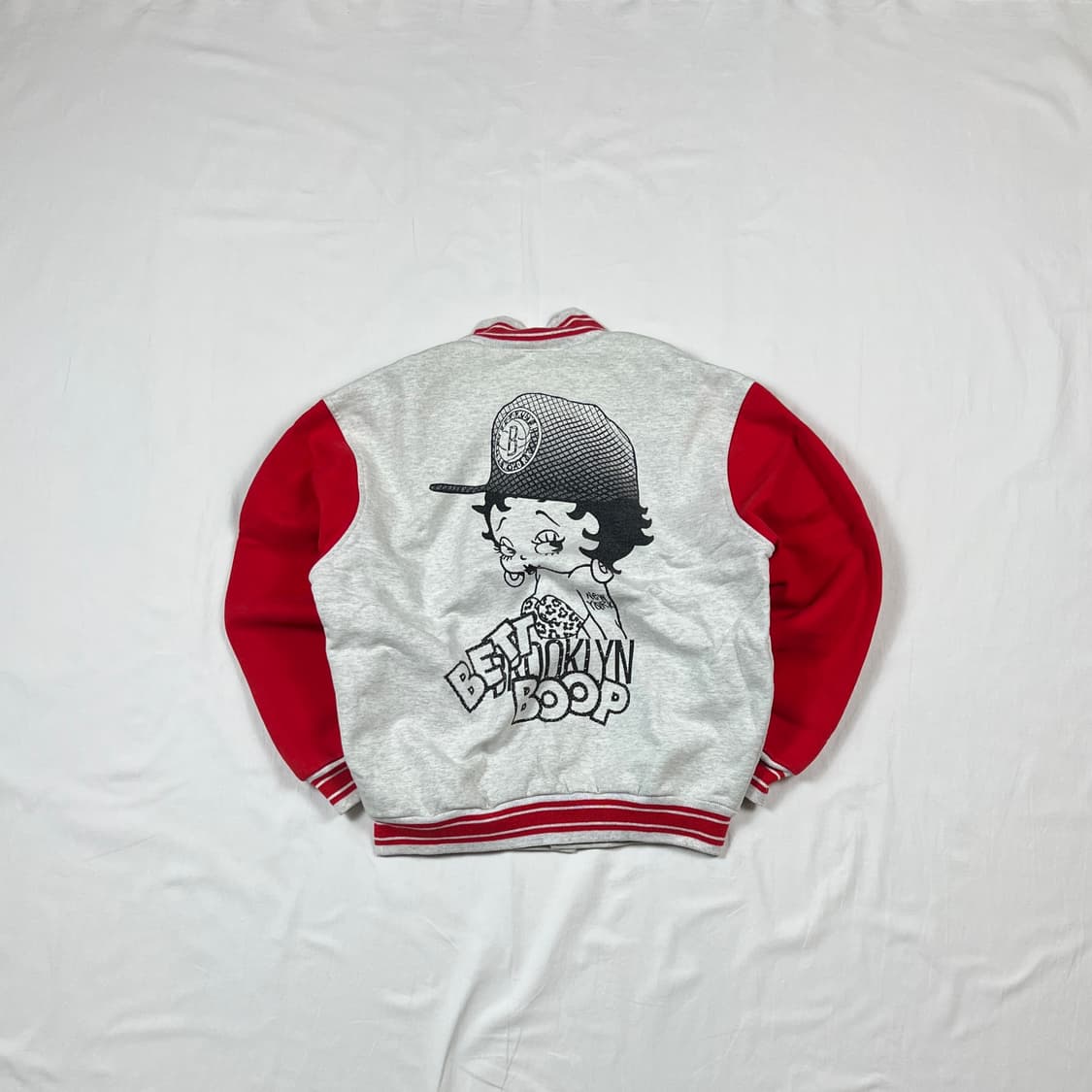 90‘s 베티붑 betty boop 카툰 그래픽 스웻 바시티자켓 상품이미지1