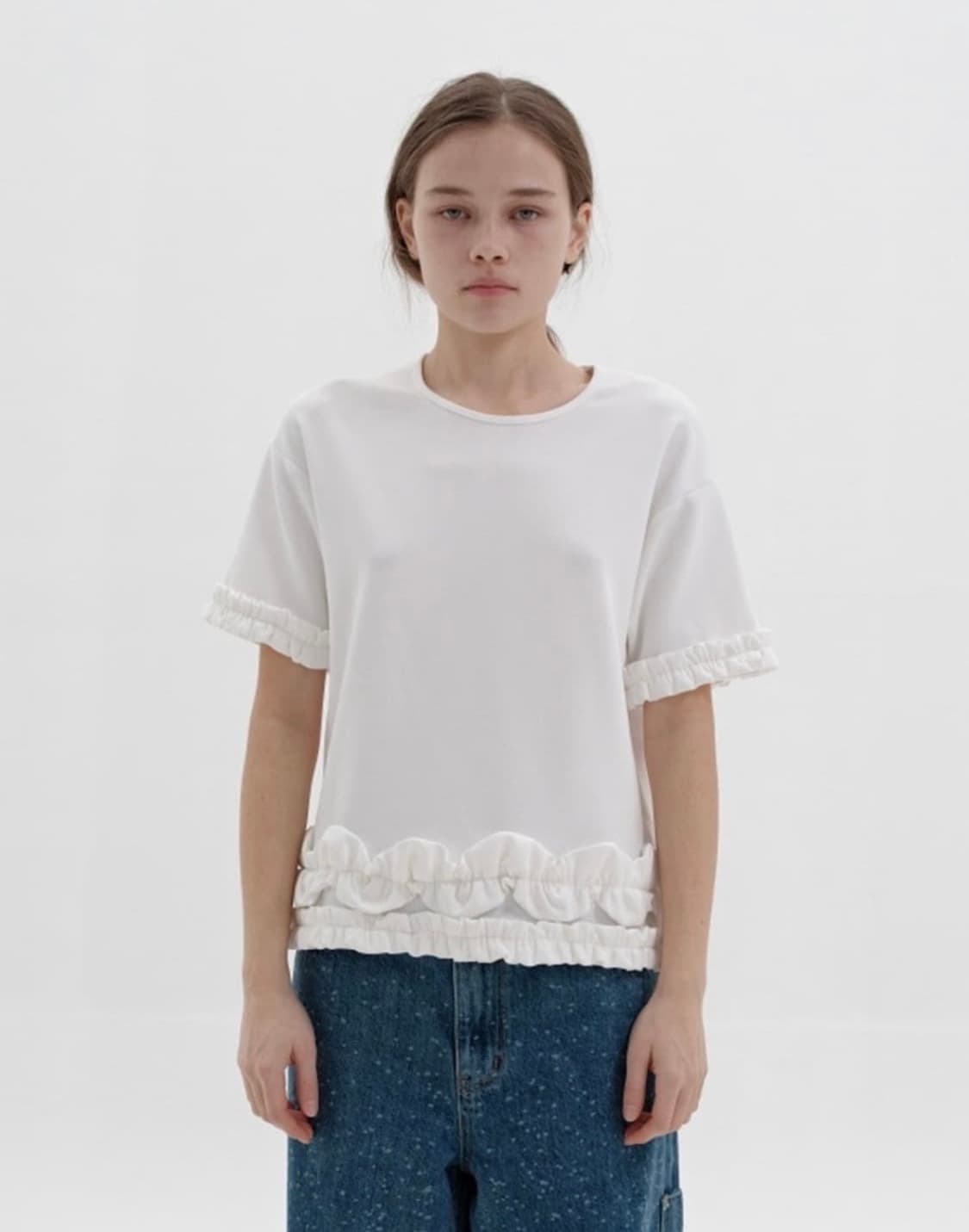 코스모스 러플 반팔 티셔츠 M 상품이미지1