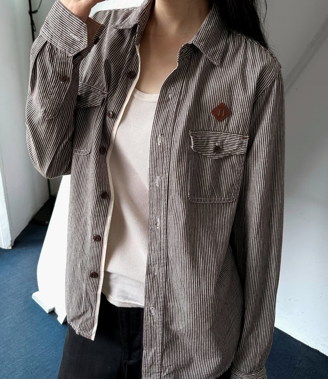 Cotton work design L/S shirt 상품이미지9