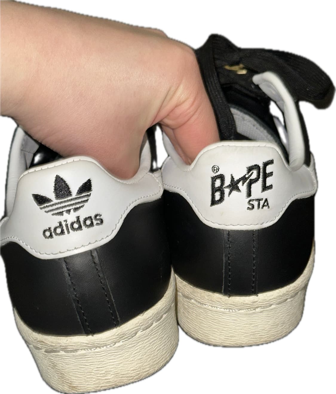아디다스 x 베이프 슈퍼스타 80s 코어 블랙 오프 화이트 250 상품이미지6