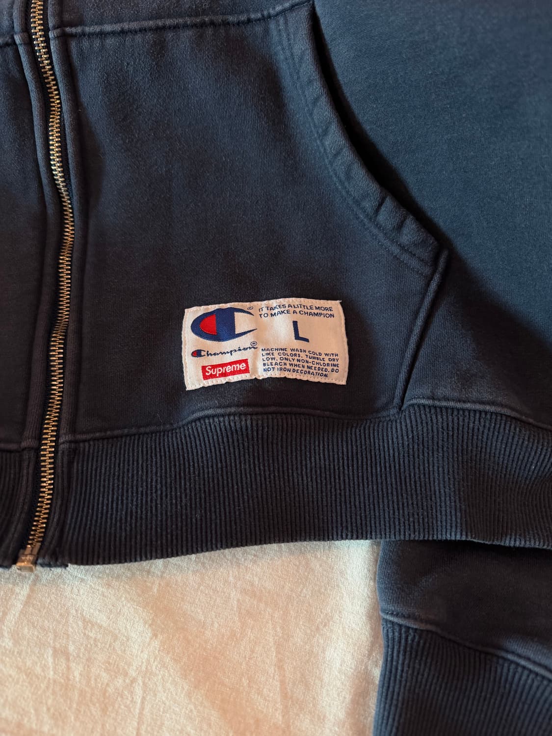 17FW 슈프림 X 챔피온 아크로고 후드집업 네이비 레드 상품이미지2