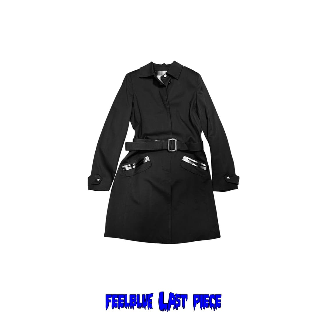 Leather Detail Accents Coat 고스펑크 트렌치 코트 상품이미지1