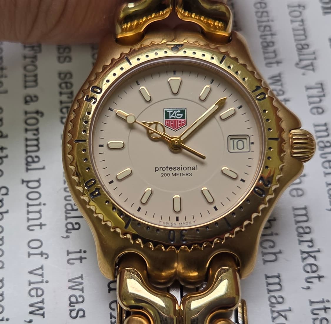 빈티지 태그호이어 셀(SEL) 프로페셔널 엘레강스 요구르트판 올금장 쿼츠 상품이미지1