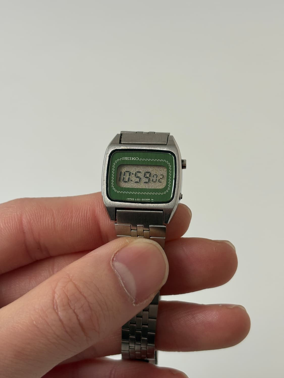 1980s Green Dial Square Ladies Digital 상품이미지2