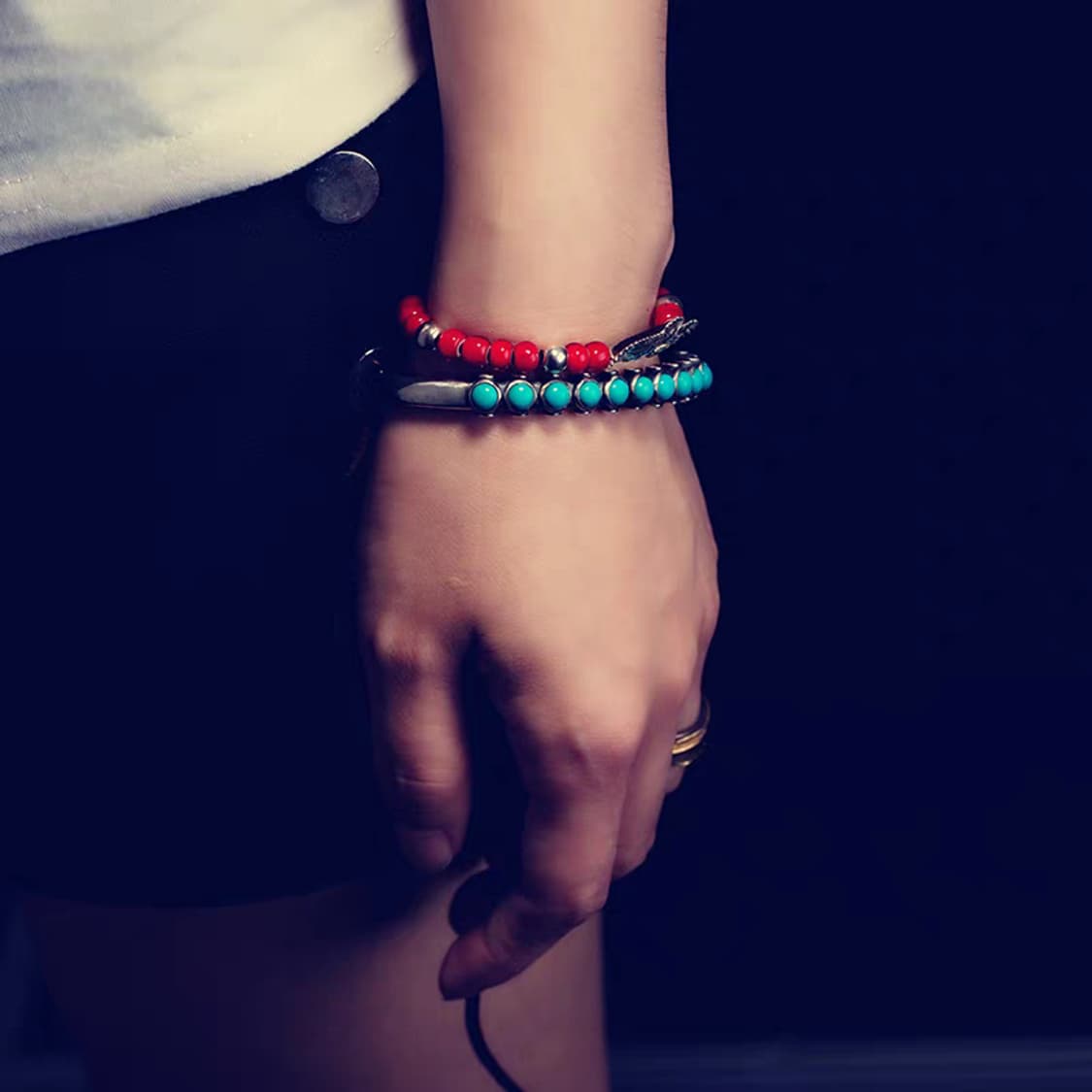 Oceanora 핸드메이드 S925 터키석 뱅글, 나바호 인디언 스타일 상품이미지3