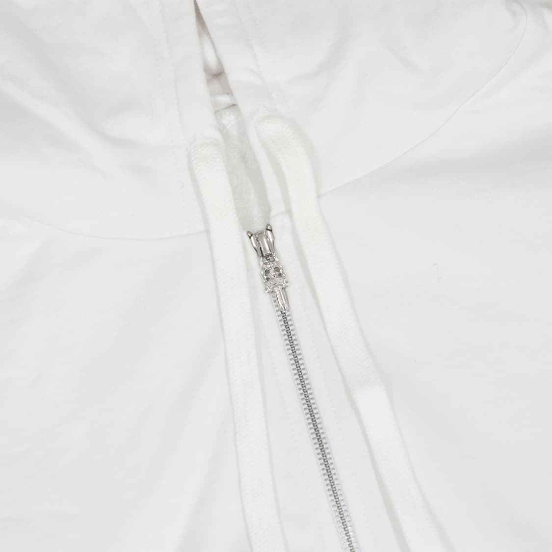 크롬하츠 Chrome hearts 버티컬 로고 집업 후드 화이트 블루 상품이미지3