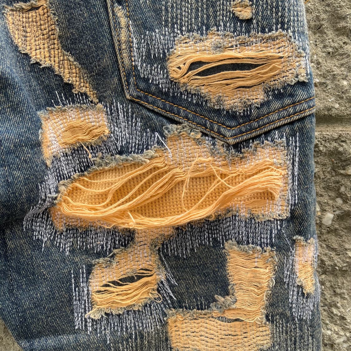 [32] VTG 디스트로이드 패치워크 데님 팬츠 상품이미지7