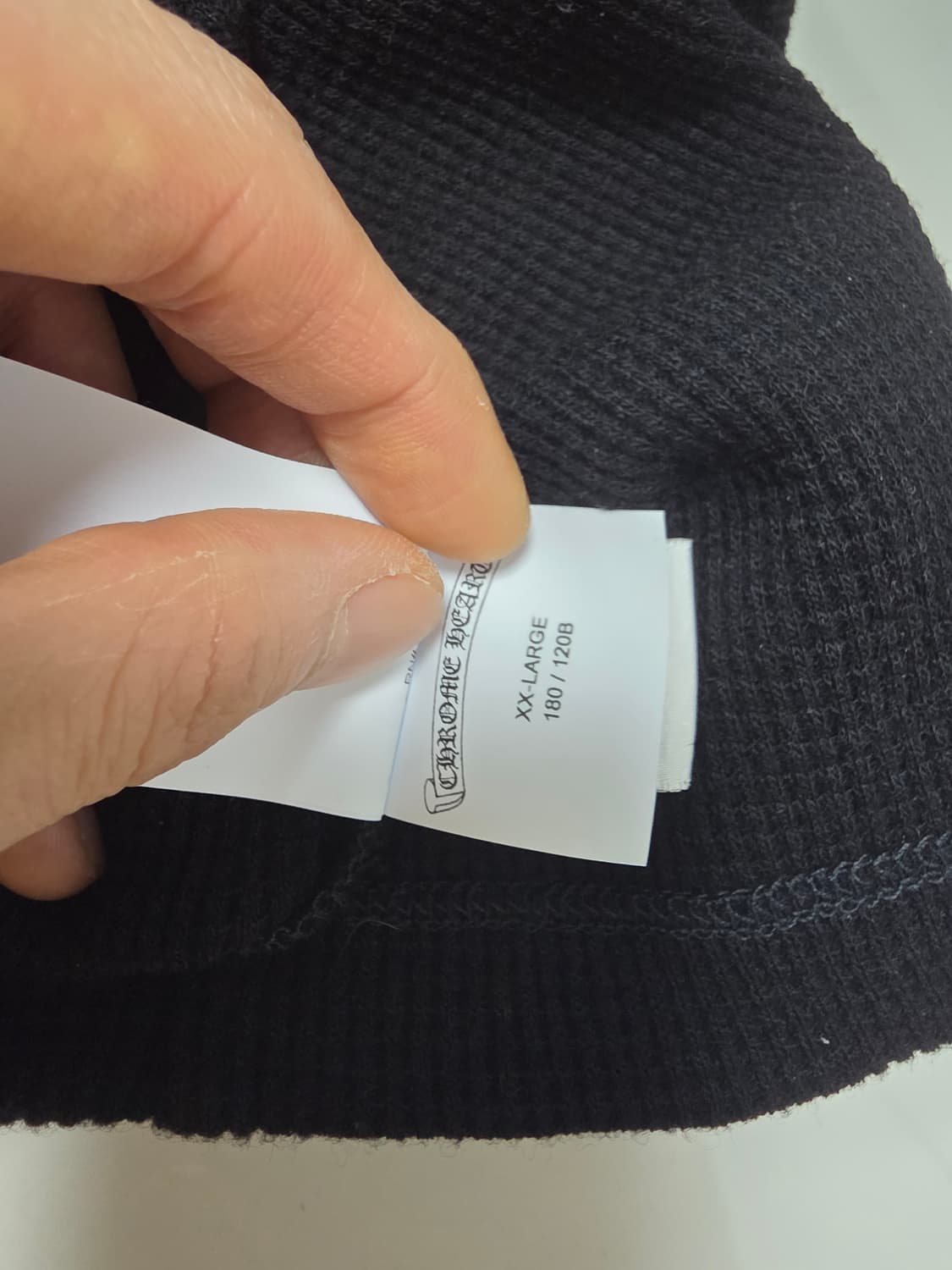 크롬하츠 CH자수 울100  와플 롱슬리브 블랙 2xl 새상품 상품이미지6