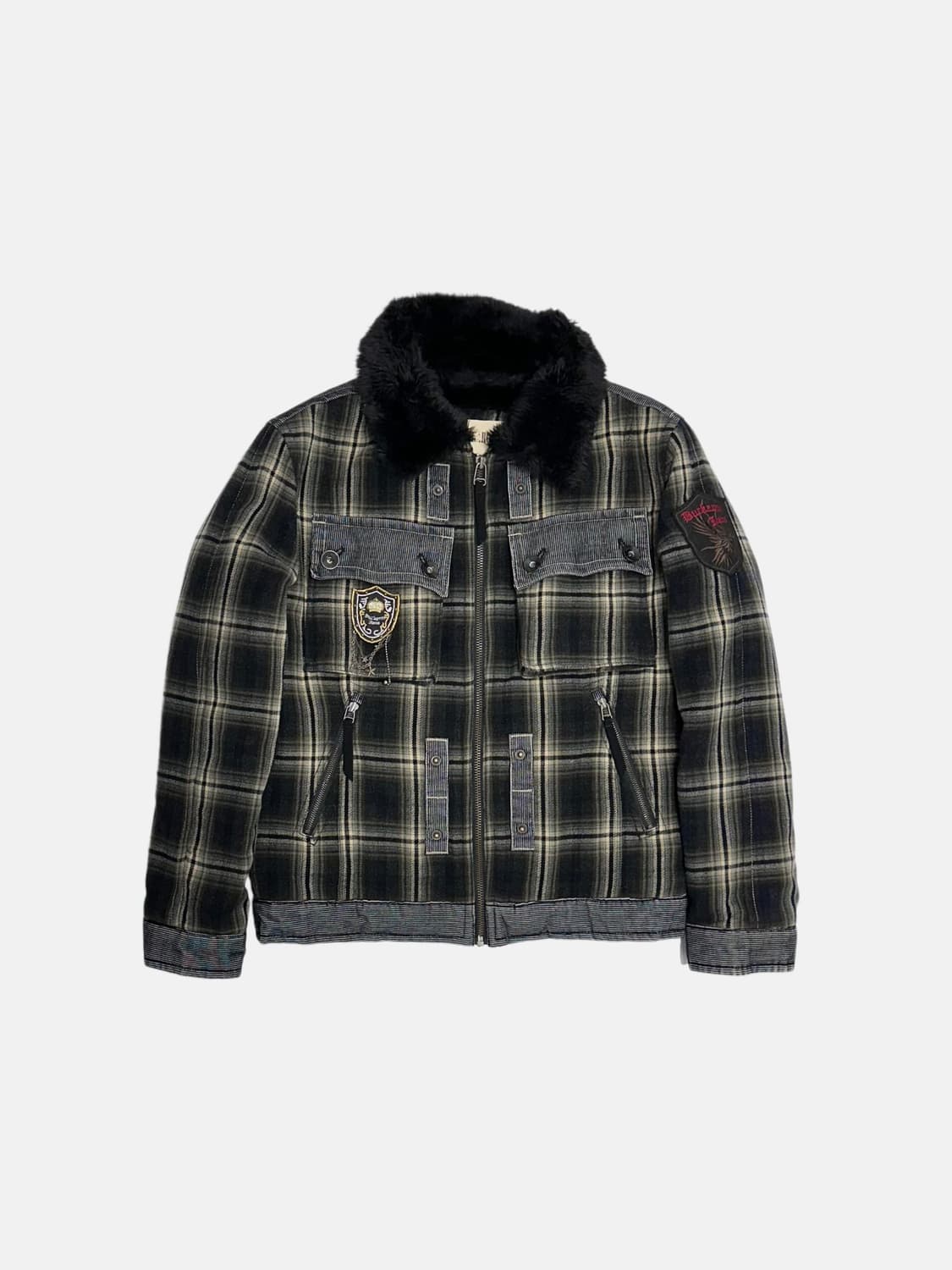 버커루 buckaroo 빈티지 체크 쉐르파 자켓 상품이미지1