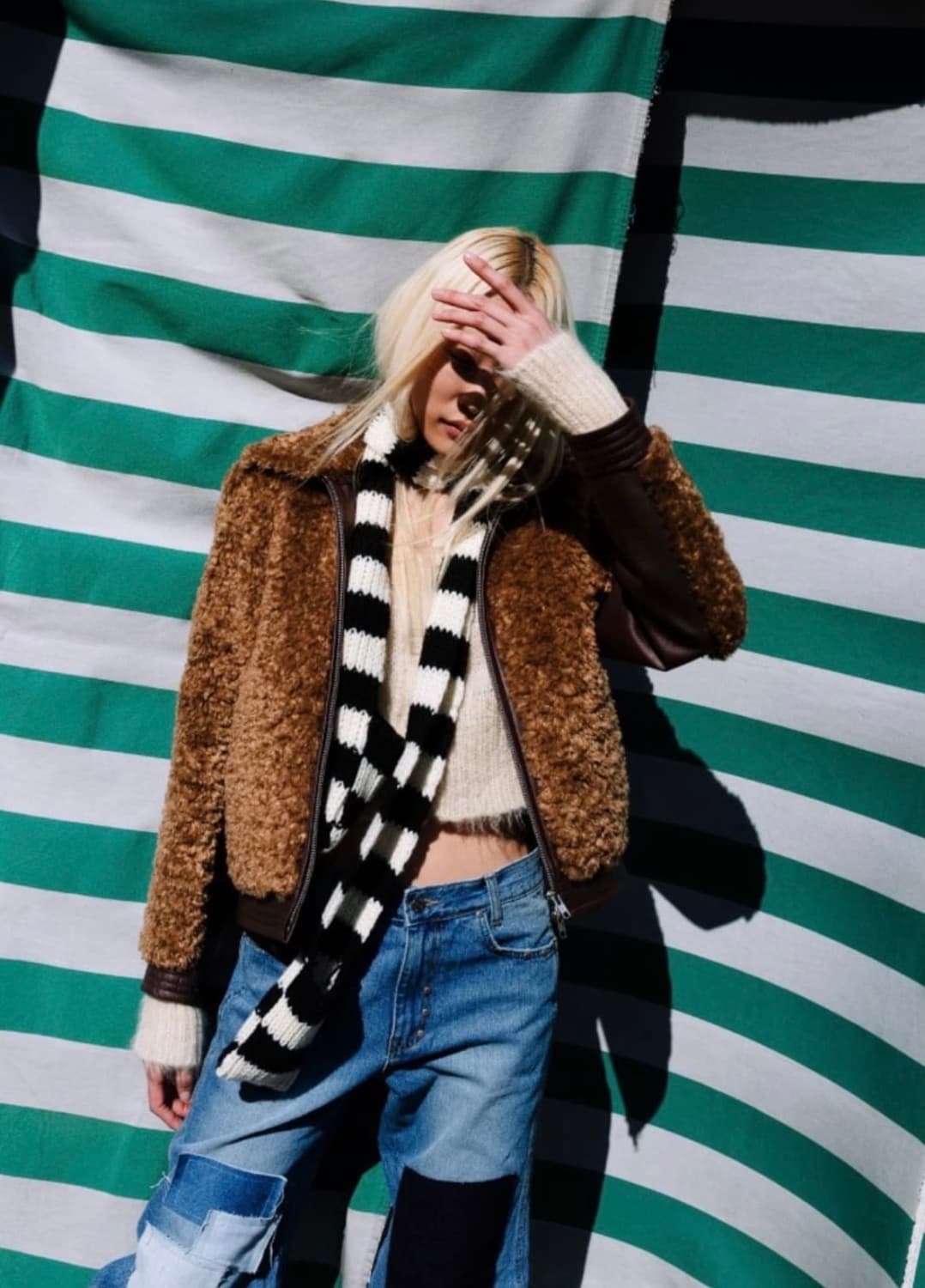 더오픈프로덕트 시어링 바이커 자켓 상품이미지1