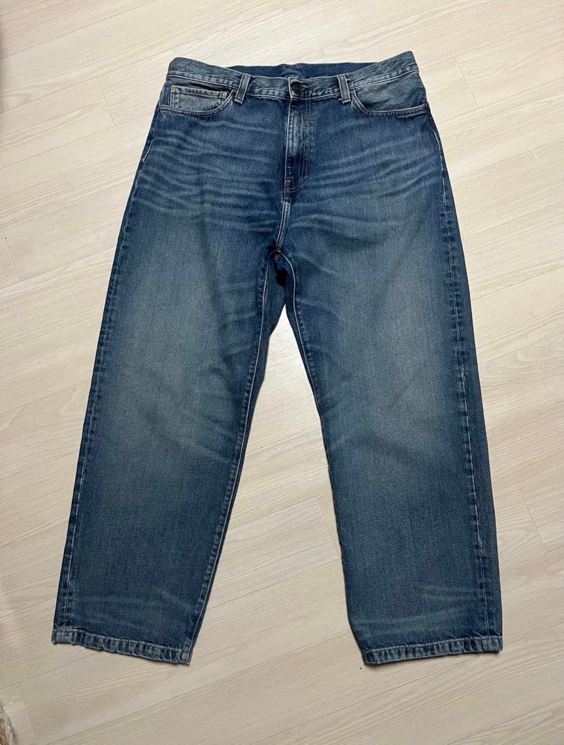 칼하트윕 랜든팬츠 블루 원유즈드 워시 상품이미지1