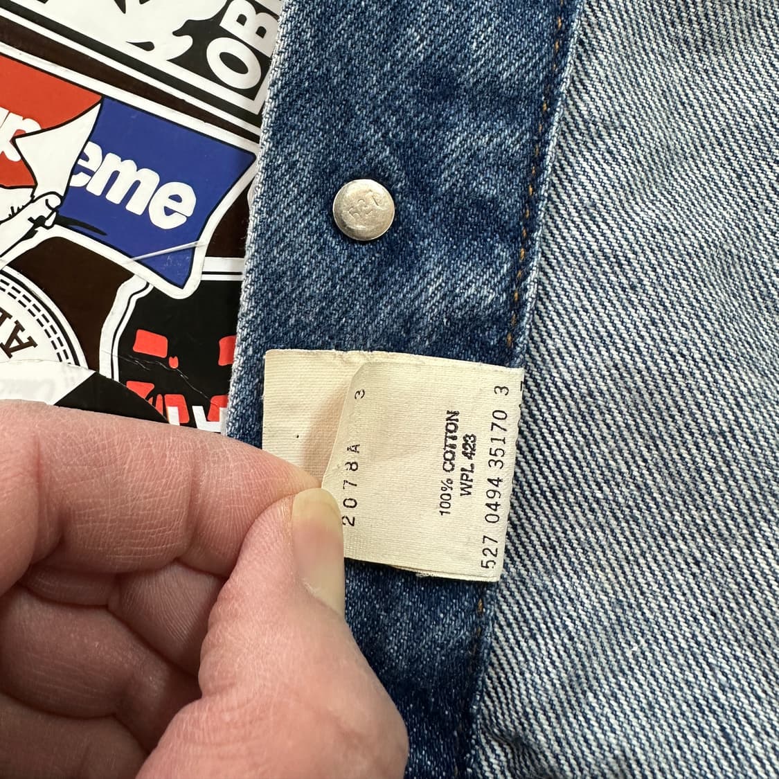 90s USA 리바이스 70506-0217 데님 트러커 자켓 40 상품이미지7