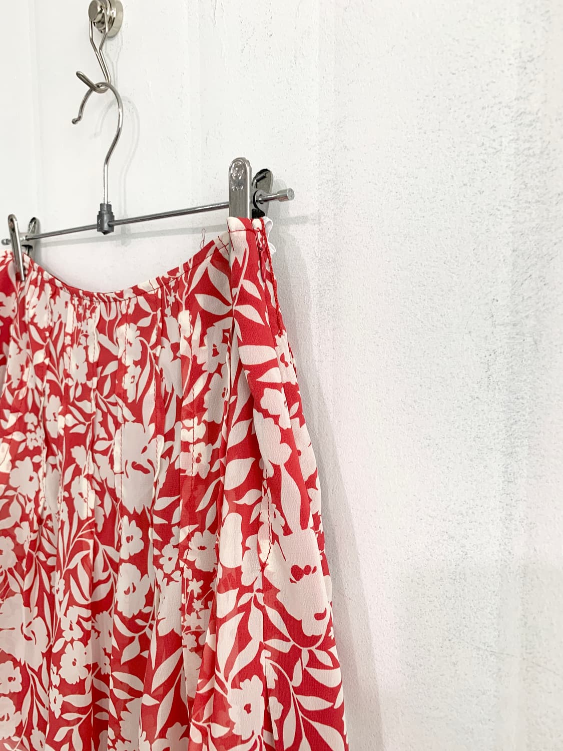 Red Oriental Flower Midi Skirt 상품이미지8