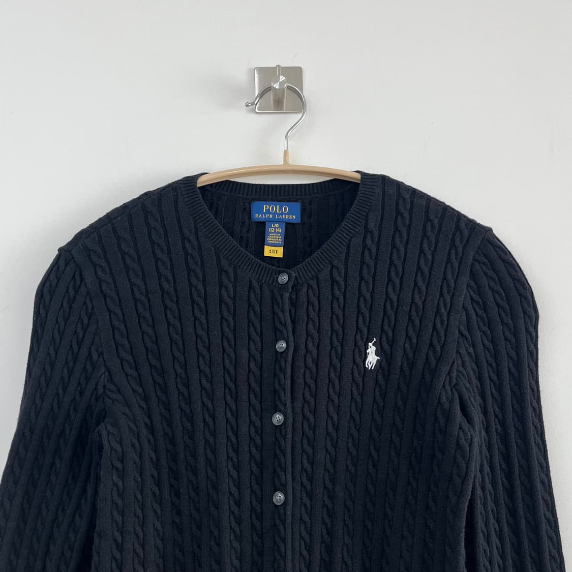 폴로 랄프로렌 신형 블랙 케이블 꽈배기 니트 가디건 상품이미지4