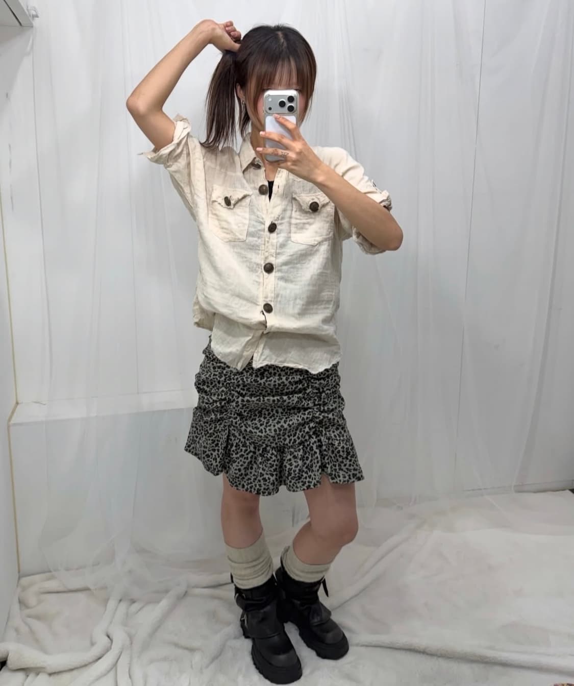 𖤐베이지 호피 온나 코디 set𖤐  상품이미지2