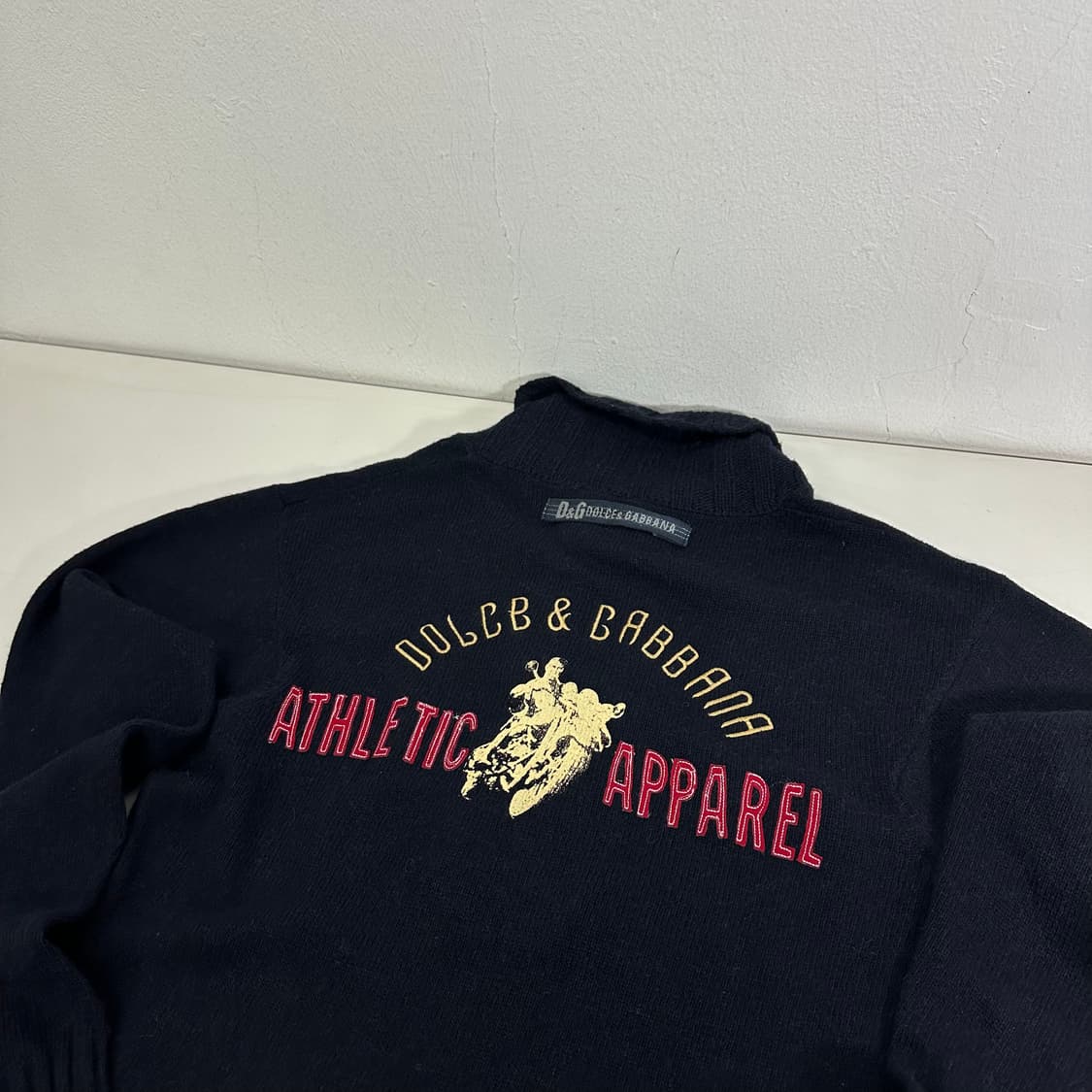 95-100 돌체앤가바나 D&G 다크네이비 버튼 백로고 숄카라 니트 상품이미지1