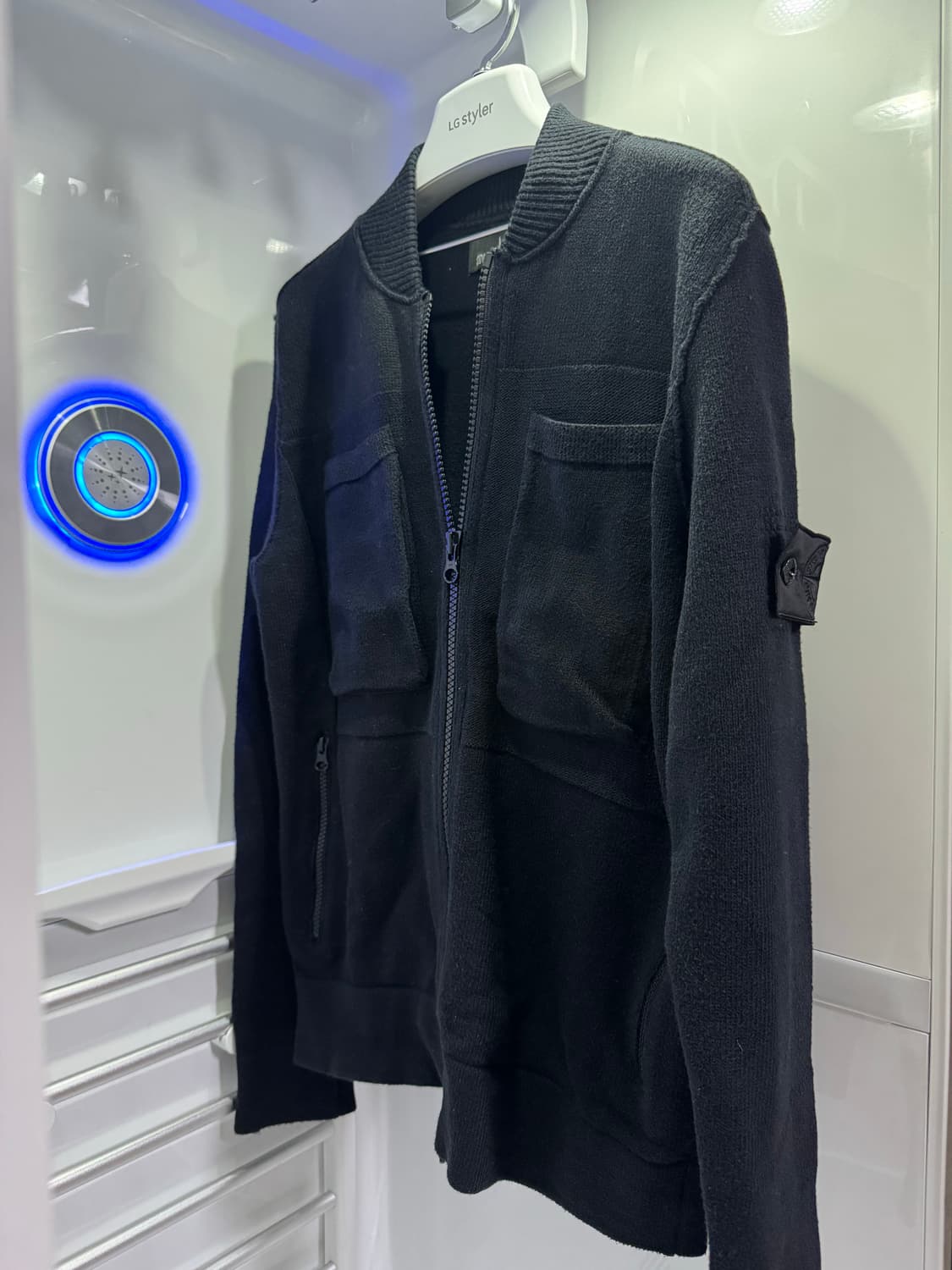 스톤아일랜드 쉐도우프로젝트 니트 집업 블랙 가디건 S 상품이미지1